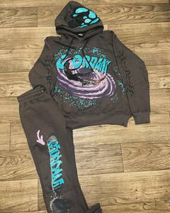 Chándal acampanado de invierno del fabricante de ropa personalizada, Sudadera con capucha y forro polar, conjuntos de dos piezas transpirables, logotipo personalizado de talla grande XL - Product Image 3