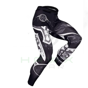 Combinaison de course Rash Guard 2 pièces chemise et pantalon de compression pour hommes Gym musculation leggings imprimés à manches longues - Product Image 1