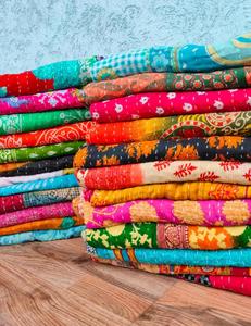 Edredones Kantha Vintage al por mayor | Mantas y mantas únicas de algodón bohemio | Colcha hecha a mano - Product Image 5