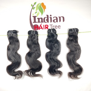 100% naturel en gros vierge brute vague de corps indien Extensions de cheveux humains simple donneur Machine Double trame couleur noire - Product Image 5