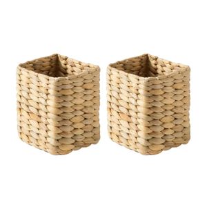 Organisateur de bureau de tasse de stylo de jacinthe d'eau multifonctionnel fait à la main pour des pinceaux de maquillage de crayons et plus-paniers de stockage - Product Image 1