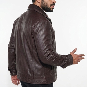 Factory Direct Men's Leather Winter Jacket Sleek Fit Smooth Finish Premium Quality <b>Waterproof</b> <b>Warm</b> Streetwear Outerwear Stylish - Product Image 3