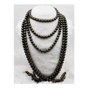 Exportador indio de pirita de buena calidad, cuentas sueltas redondas de 14 mm, piedra preciosa de vidrio natural para la fabricación de joyas. - Product Image 1