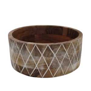 สินค้ามาใหม่ ขายดี นิยม ใช้งานได้จริง ชามไม้สีน้ำตาลธรรมชาติจากไม้กระถินเทศ สำหรับเสิร์ฟผลไม้ - Product Image 4