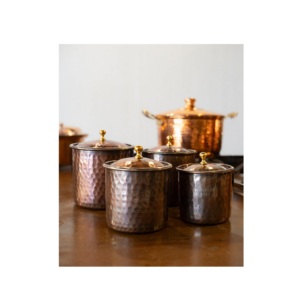 Boîte en cuivre design de qualité pour l'exportation Conception gravée Farine de cuisine et sucres Boîte en cuivre métal pour - Product Image 5