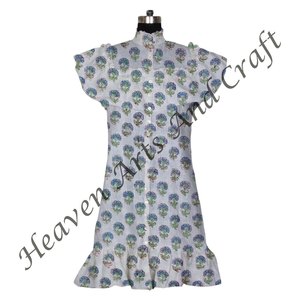 ชุดเดรสผ้าฝ้ายพิมพ์ลายสไตล์โบฮีเมียนสำหรับผู้หญิงชุดเดรสผ้าฝ้ายพิมพ์ลายอินเทรนด์ - Product Image 4