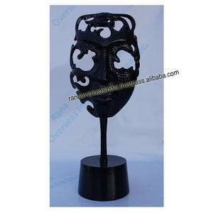 Masque facial traditionnel en gros Statue Masque décoratif en aluminium en métal Sculpture pour restaurant hôtel café et plus - Product Image 2