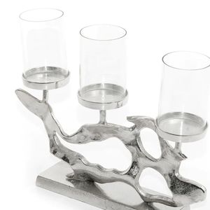 Modern Silver Metal Candle <b>Holder</b> with 3 <b>Glass</b> Votive <b>Holders</b> Decorative Centerpiece for Home, Wedding & Events - Product Image 4