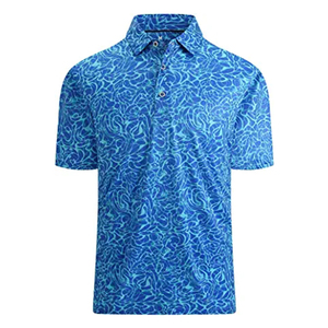 Polos de tennis golf à manches courtes et séchage rapide pour hommes pas cher Vente en gros coton personnalisé sublimation imprimée Extensible dans les 4 sens - Product Image 1