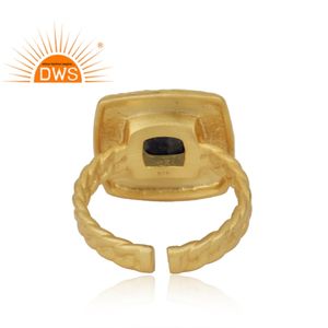 แหวนพลอย Lapis Lazuli ธรรมชาติชุบทอง18K ดีไซน์ล่าสุดผู้ผลิต - Product Image 5