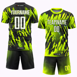 Tenue de football respirante à séchage rapide, version joueur, kit d'équipe court, extensible dans 4 directions, personnalisable avec nom et numéro, uniforme de football OEM, vente en gros, 100 % polyester - Product Image 3