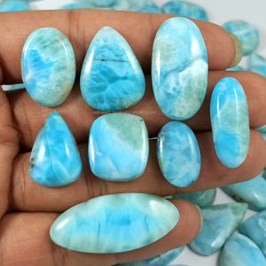 Natural Larimar Cabochon Loose Gemstone Semi Precious Healing <b>Crystal</b> Quartz Wholesale Bulk - Product Image 1