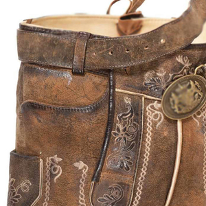 Custom Eco-Friendly High Street Wear Lederhosen Durable Soft Fabric Embroidered <b>Shorts</b> with Pockets Solid Pattern Design - Product Image 2