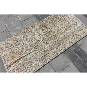 พรมขนสัตว์สีเบจสีน้ำตาล2.6x5.3ft แบบคลาสสิกงานเย็บปะติดปะต่อกันแบบตุรกีสำหรับทางเข้าห้องนั่งเล่นห้องนอนห้องโถงทำจากยาง - Product Image 4