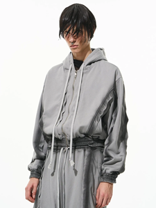 Sweat à capuche à fermeture éclair complète et survêtement de pantalon surdimensionné du fabricant pour hommes - Product Image 2