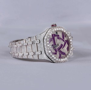 Affordable Luxury Unisex Fine Jewelry Premium <b>Rubber</b> Strapped Moissanite Diamond Wrist <b>Watches</b> at Best Prices - Product Image 3