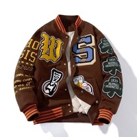 Conception personnalisée Nom et numéro d'équipe Veste de démarrage/Bomber Lot de vestes en satin brodé Veste d'hiver de baseball