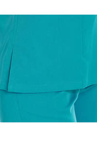 ชุดเครื่องแบบพยาบาลคอวีแขนสั้นผ้าไหมชุดขัดสำหรับโรงพยาบาลพิมพ์ลายกำหนดโลโก้ได้เองในฤดูร้อน - Product Image 4