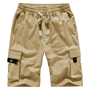 Short cargo vintage 100% coton pour hommes et femmes, respectueux de l'environnement, taille élastique, coupe décontractée, couleurs personnalisées - Product Image 3
