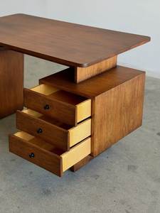 Modern <b>Solid</b> Teak Office <b>Desk</b> <b>Wooden</b> Writing Table with Drawers Home Office Furniture Indonesia Manufacturer - Product Image 5