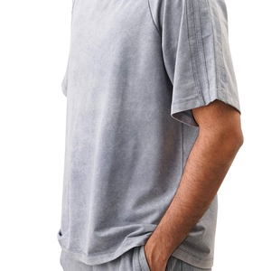 Camisetas lavadas con ácido de último diseño, camisetas de manga corta suaves personalizadas lavadas con ácido, camisetas informales lavadas con ácido de alto timbre para hombres - Product Image 4