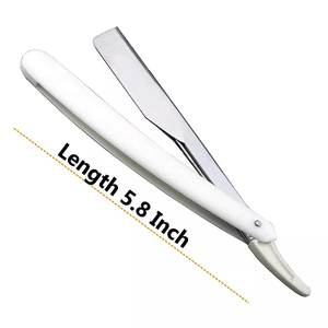 Maquinilla de afeitar de barba de salón con mango de plástico de borde recto hecha con acero inoxidable - Product Image 3