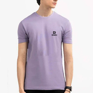 T-shirts pour hommes de couleur violette, simples et unis, vente en gros, service OEM, chemises sur mesure à vendre, faible MOQ, t-shirt unisexe à vendre - Product Image 1