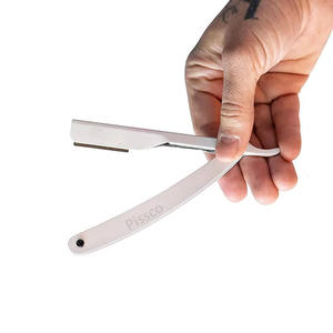 Rasoir de barbier pliant pour barbe, outil de toilettage masculin, rasoir de sécurité à lame droite en acier inoxydable pour l'épilation - Product Image 6