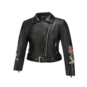 Veste de sport en peau de mouton brodée de fleurs pour femmes, blazer, coupe régulière, manches longues, hiver, tendance, respirante, séchage rapide - Product Image 5