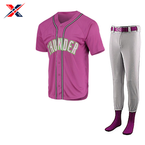 เสื้อเบสบอลผ้าโพลีเอสเตอร์ 100% ระบายอากาศได้ดี พิมพ์ลายตามสั่ง สัมผัสนุ่ม ชุดยูนิฟอร์มทีมกีฬาสำหรับผู้ใหญ่ บริการ OEM ชุดใหญ่พิเศษ - Product Image 4