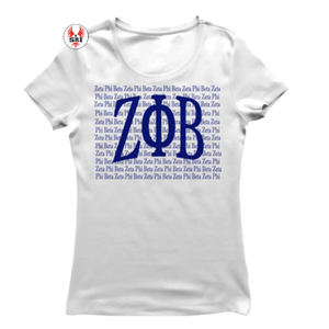 Camisetas Bordadas con Letras Griegas para Mujer de la Hermandad Zeta Phi Beta |   Camisetas de Algodón Personalizadas Bordadas de la Hermandad ZPB para Mujer - Product Image 5