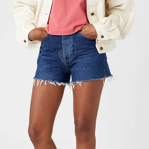 Shorts en jean pour femmes fabriqués au Pakistan, prix bas, couleurs contrastées, haute qualité, confortables. - Product Image 3