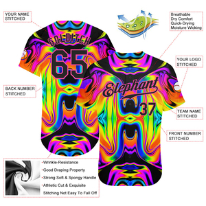 Wholesale Custom Breathable Soft Baseball Jerseys Colorful Printed Sublimation Casual Style Uniforms Hot Sale Softball Shirts - Product Image 3