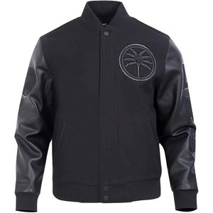 Venta caliente negro personalizado bordado Diseño Varsity chaquetas de los hombres de moda Letterman hombre chaquetas casuales chaquetas para hombre transpirable - Product Image 1