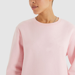 Prix usine rose clair encolure côtelée femmes sweat côtelé poignets ceinture femmes sweat et sweats à capuche d'entraînement pour les femmes - Product Image 4