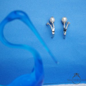 Pendientes de perlas Tiffanys de plata de ley 925 Silverings - Product Image 2