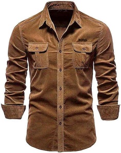Trendy <b>Men's</b> Multi-Color Floral Pattern <b>Corduroy</b> Long Sleeve Casual <b>Shirt</b> Winter Fashion Bangladesh Competitive Price Cotton - Product Image 1