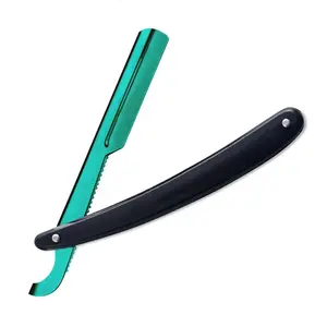 Afeitadora Manual, afeitadora profesional de borde recto de acero inoxidable, maquinilla de afeitar afilada, afeitadora plegable con hoja de afeitar recta - Product Image 2