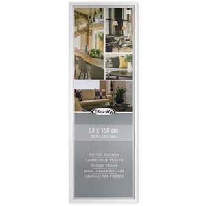 White 53 X 158 cm Wood Decor (MDF) <b>Poster</b> <b>Frame</b> Creative A4 Photo <b>Frame</b> Simple Square Pattern Flip Feature for Displaying Photos - Product Image 1