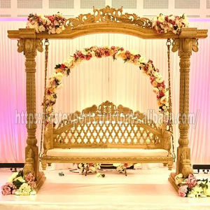 Columpio de boda de madera Meenakari, Columpio de boda indio Sankheda Jhula DST, fabricante de exportaciones y exportadores, columpio dorado duradero - Product Image 4