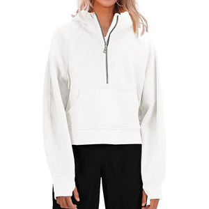 เสื้อฮู้ดกีฬาแขนยาวแจ็กเก็ตวิ่งลำลองมีรูนิ้วโป้งเสื้อออกกำลังกายกลางแจ้งทรงหลวมใส่ออกกำลังกายมีสไตล์ - Product Image 1