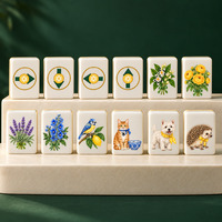 Tapis de Mahjong Botanical Lemon Garden 80x80cm, base en caoutchouc antidérapante, réduction du bruit, couverture de table de jeu, vente en gros