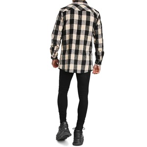 Wholesale <b>Flannel</b> <b>Shirts</b> for Men High Quality <b>Oversize</b> <b>Flannel</b> <b>Shirts</b> Distressed Blue Plaid <b>Flannel</b> <b>Shirts</b> for Men - Product Image 5