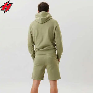 Conjunto Deportivo Unisex de Moda al por Mayor, con Logotipo Personalizado, Sudadera con Capucha de Manga Larga Transpirable de Poliéster/Algodón, Pantalones Cortos, Conjuntos Deportivos Elegantes - Product Image 3