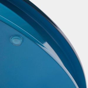 Top choisi bleu rond laque plateau de service à la main laqué brillant organisateur décoratif pour Table à manger ou décor à la maison - Product Image 2