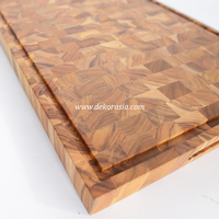 Rechthoekig teakhouten snijplank met eindnerfstructuur, milieuvriendelijk, vaatwasserbestendig, modern design, 2,5 cm dik, fruit snijplank