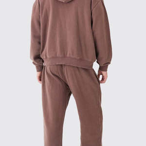 Ensemble survêtement pour homme personnalisé, pantalon de jogging ample, sweat-shirt, pantalon de jogging évasé et sweat-shirt pour homme avec effet délavé à l'acide - Product Image 3