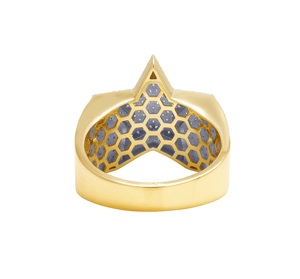 Bague Hip Hop en forme d'étoile en argent 925 avec diamant labgrown pour mariage et anniversaire VVS1 Clarity Bling plaqué or - Product Image 6