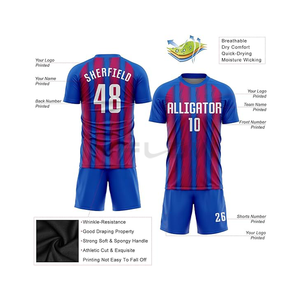 Nuevas Camisetas de Fútbol Personalizadas al por Mayor, Impresas, 100% Poliéster, Ecológicas, Elásticas en Cuatro Direcciones, de Secado Rápido y Antibacterianas - Product Image 1