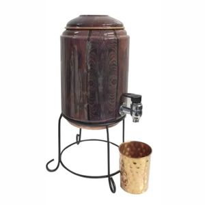 Distributeur d'eau personnalisé fait à la main en Inde, design moderne pour la maison et le bureau, design luxueux, dernier cri, en cuivre pur - Product Image 6